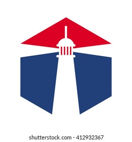 light house logo vector.