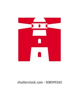 light house logo vector.