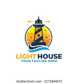 Light house logo vector illustration