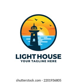 Light house logo vector illustration