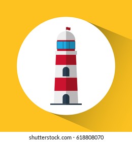 Light house nautical marine icon. Vector graphic