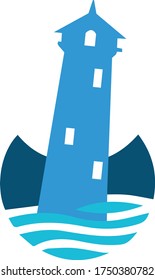 casa luminosa con iconos del logotipo de olas oceánicas