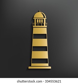 Light house on dark background,clean vector