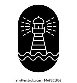 light house sea navigation icon vector