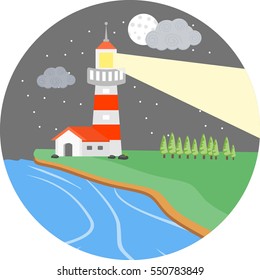 Light house in the sea shore