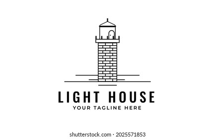Light house simple line art logo design. Inspiration.