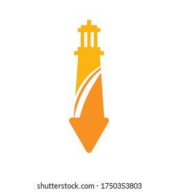 Símbolo de icono único y sencillo de Light House para el vector de la industria empresarial aislado