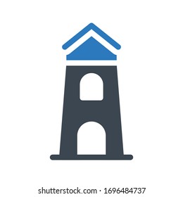 light house vector glyph  color icon 