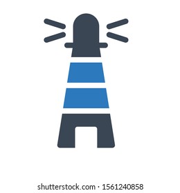 light house vector glyph colour icon 