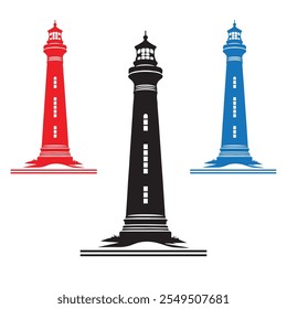 Light house vector illustration, Maritime Tower emblem