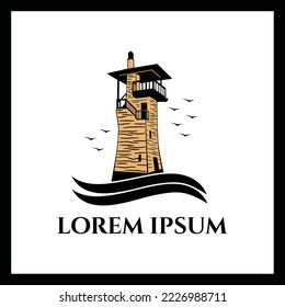 Light house vector logo illustration