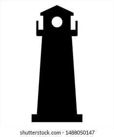 Light House - watch tower vector flat icon isolated on white background