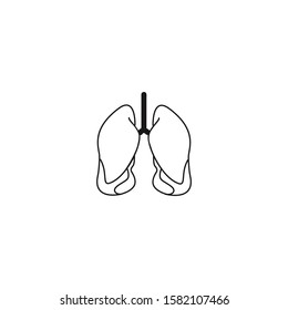 Light human contour illustration. Human respiratory system icon