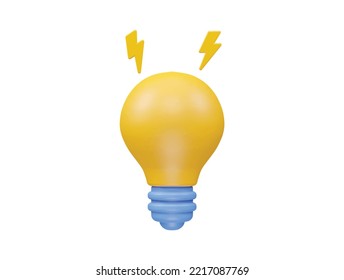 Light icon 3d render illustration vector