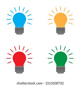 light icon with 4 different colors and white background