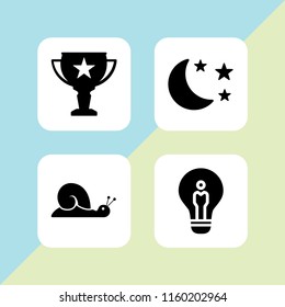 light icon. 4 light set with idea, night, slow and cup vector icons for web and mobile app