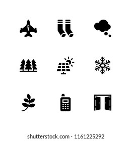 light icon. 9 light set with exit, cloud, snow and forest vector icons for web and mobile app