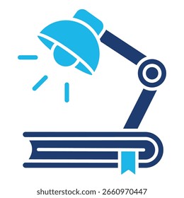 Icono de luz en diseño plano monocromo azul, Ilustración vectorial