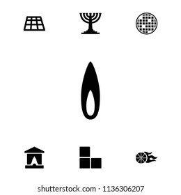 Light icon. collection of 7 light filled icons such as brick wall, dance floor, stage, flame, basketball, menorah. editable light icons for web and mobile.