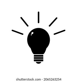 

light icon in flat style. Signs of ideas, solutions, thinking concepts. Lighting electric lamp. Electric, shining. web and mobile icons