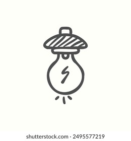 light icon, isolated handdrawn icon theme workplace