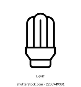 light icon. Line Art Style Design Isolated On White Background
