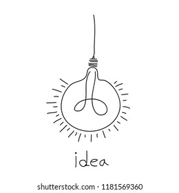 light icon, ,line drawing style, idea art design
