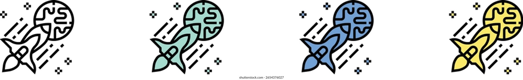 icono de luz. Esquema, diseño de estilo verde, azul y amarillo aislado sobre fondo blanco