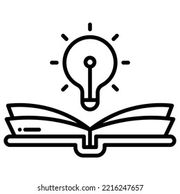 light up icon over open book