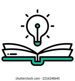 light up icon over open book