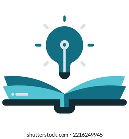 light up icon over open book