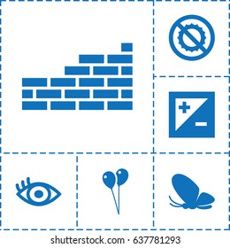 Light icon. set of 6 light filled icons such as butterfly, balloon, no brightness, eye, light exposure
