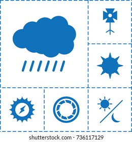 Light icon. set of 6 light filled icons such as sun, camera shutter, soft box, sun and moon