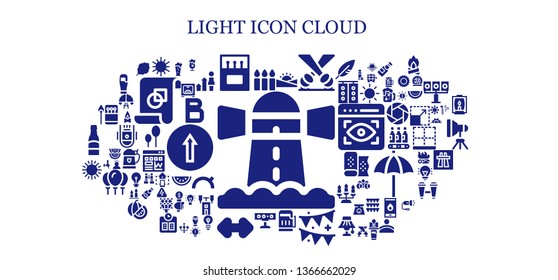 light icon set. 93 filled light icons.  Simple modern icons about  - Lighthouse, Candles, Sun, Matches, Sunset, Spotlight, Beer, Garland, Resize, Cotton candy, d, Bold, Development