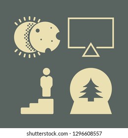 light icon set with eclipse, tv sign and snow globe vector illustration