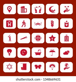 light icon set with gift location, desk table lamp and pedestrian vector illustration