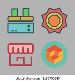 light icon set. vector set about heat, store, factory and cube icons set.