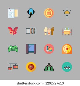 light icon set. vector set about car, star, game controller and timer icons set.