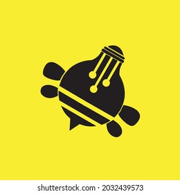 Combinación en forma de icono claro como Bee, vector negro aislado en amarillo.
