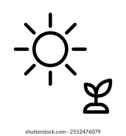 The Light Icon – Sun with Sprout Representing Hope, Growth, and Positive Energy