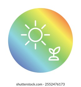 The Light Icon – Sun with Sprout Representing Hope, Growth, and Positive Energy