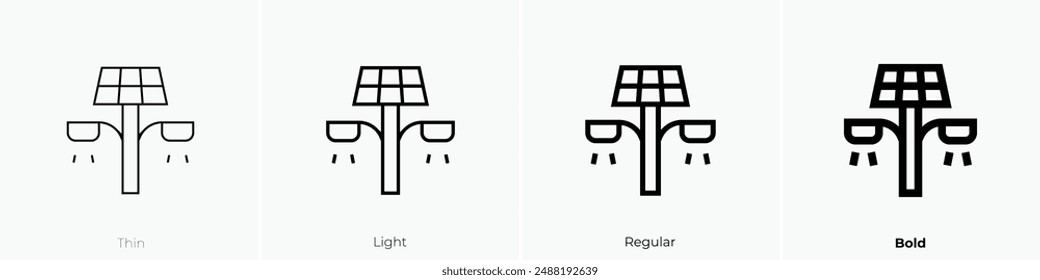 light icon. Thin, Light Regular And Bold style design isolated on white background
