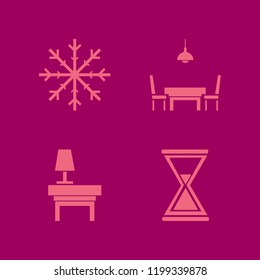 light icon. light vector icons set hourglass, dining room, lamp nightstand and snowflake