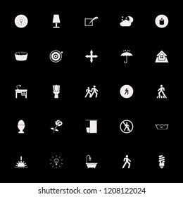 light icon. light vector icons set no pedestrian crossing, delicate gentle degrees, bathroom and bulb