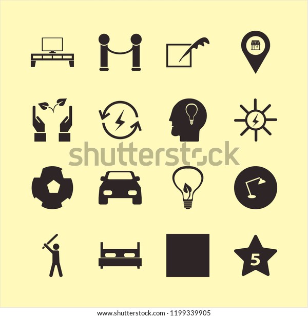 light icon. light vector icons set sun, car, solar\
energy and hands sprout