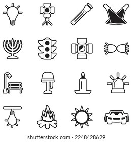 Light Icons. Line With Fill Design. Vector Illustration.