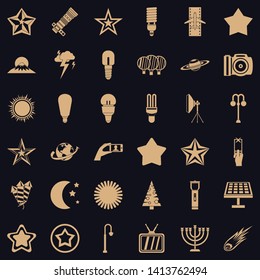 Light icons set. Simple style of 36 light vector icons for web for any design