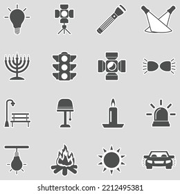Light Icons. Sticker Design. Vector Illustration.