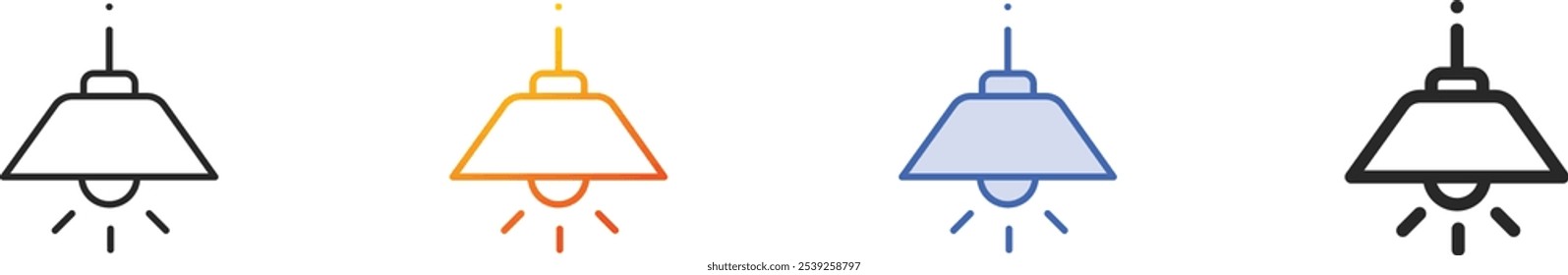 light icon.Thin Linear, Gradient, Blue Stroke and bold Style Design Isolated On White Background