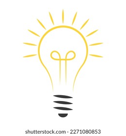 Light idea bulb, icon lamp lightbulb electric solution glow think
